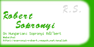 robert sopronyi business card